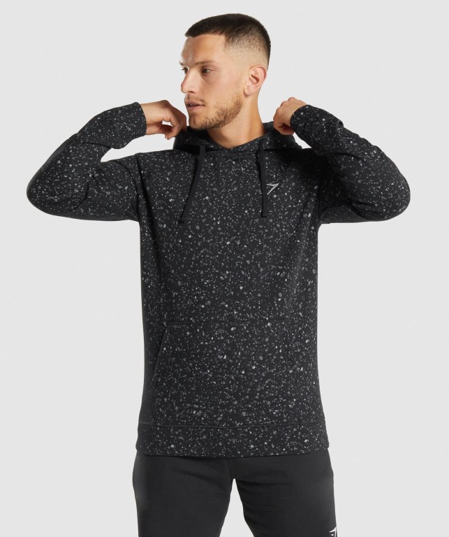 Sudadera Con Capucha Gymshark Micro Print Hombre Negros | UXWVCjC7RhV