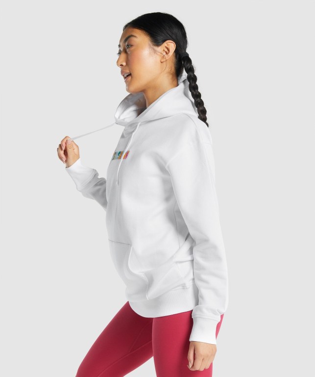 Sudadera Con Capucha Gymshark Sundae Graphic Oversized Mujer Blancos | 25jqAmgnUSx