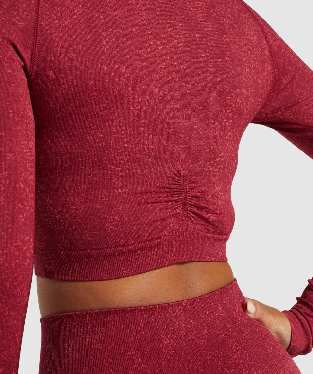 Sudaderas Gymshark Adapt Fleck Seamless Crop Top Mujer Vino | 9p1Xrr1avXM