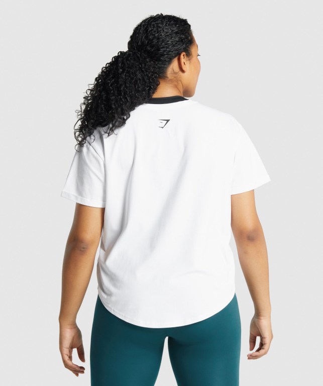 Sudaderas Gymshark Apollo Graphic Mujer Blancos | 3DIJJg9LWmz