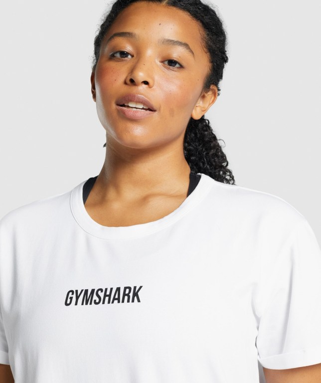 Sudaderas Gymshark Apollo Graphic Mujer Blancos | 3DIJJg9LWmz