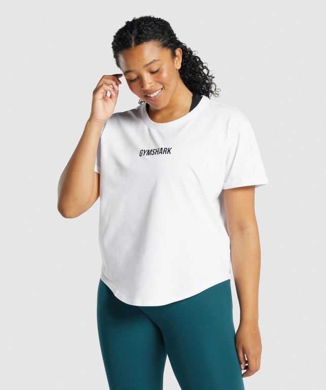 Sudaderas Gymshark Apollo Graphic Mujer Blancos | 3DIJJg9LWmz