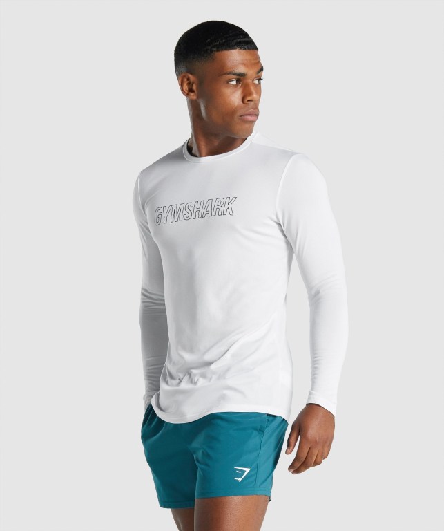 Sudaderas Gymshark Arrival Graphic Hombre Blancos | 9otKB7kvbpL