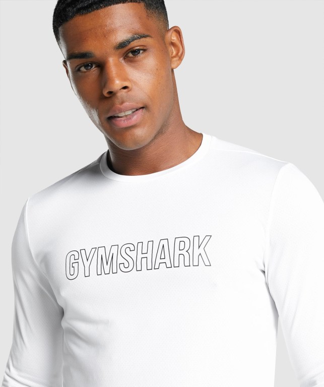 Sudaderas Gymshark Arrival Graphic Hombre Blancos | 9otKB7kvbpL