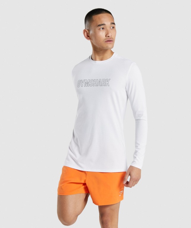 Sudaderas Gymshark Arrival Graphic Hombre Blancos | OivbqMUPhwq