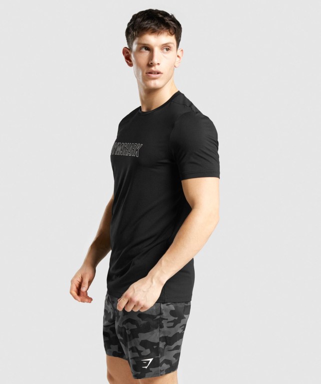 Sudaderas Gymshark Arrival Graphic Hombre Negros | fnzyFFDVMmy