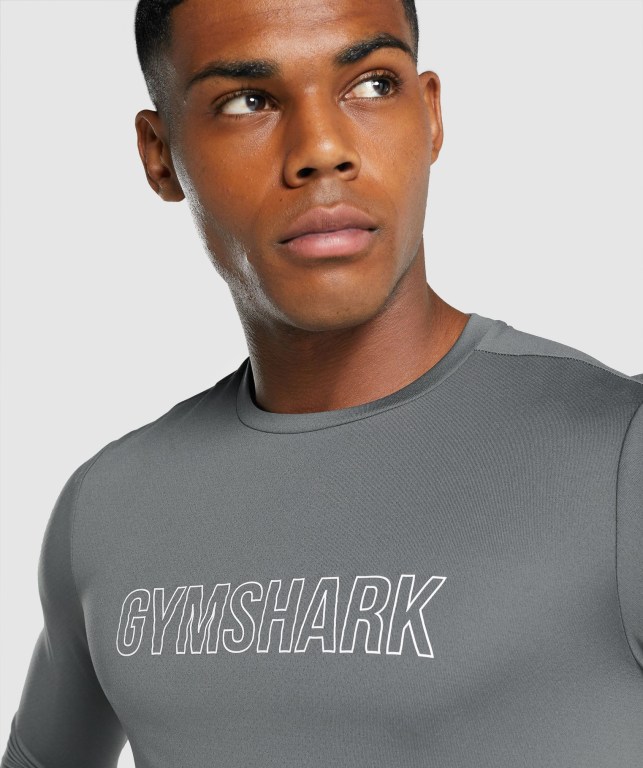 Sudaderas Gymshark Arrival Graphic Hombre Grises | gTEvTfHsJyC