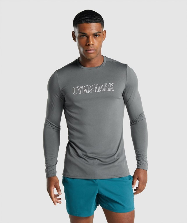 Sudaderas Gymshark Arrival Graphic Hombre Grises | gTEvTfHsJyC