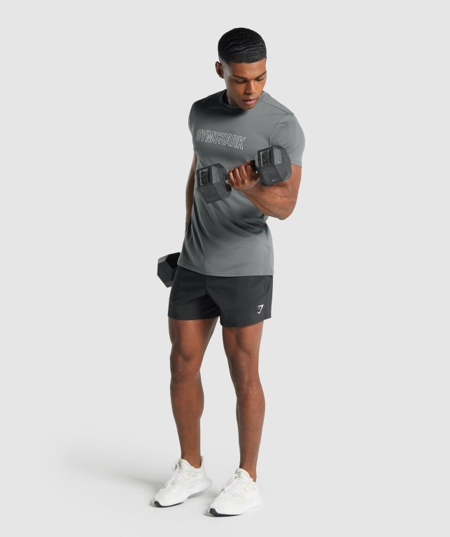 Sudaderas Gymshark Arrival Graphic Hombre Grises | nKXffIhIxwa