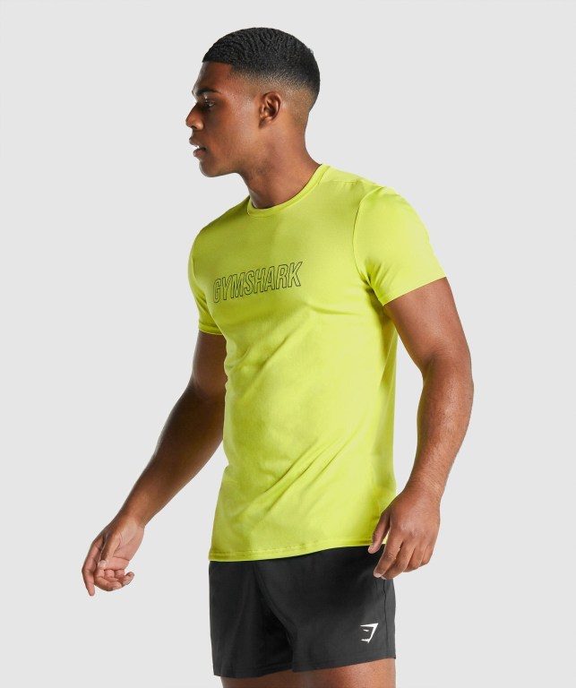 Sudaderas Gymshark Arrival Graphic Hombre Amarillos | xXDAUBxrNsK