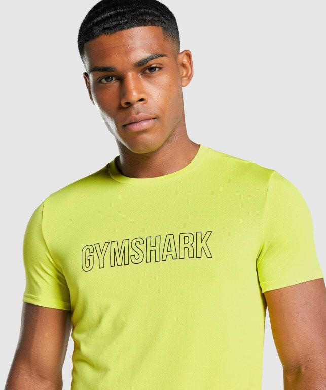 Sudaderas Gymshark Arrival Graphic Hombre Amarillos | xXDAUBxrNsK