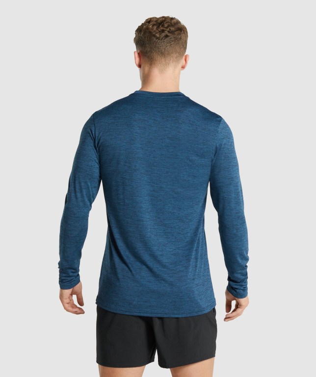 Sudaderas Gymshark Arrival Marl Hombre Azul Marino | kCuHqiCBG94