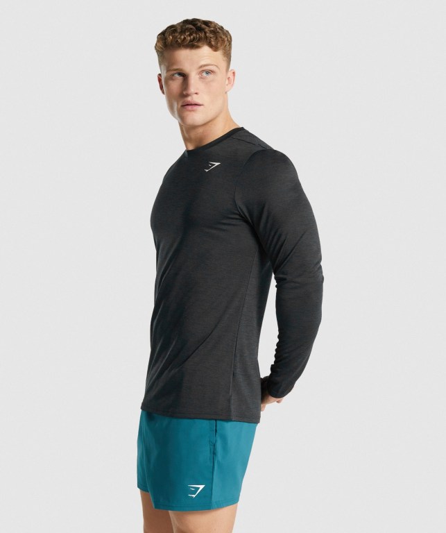 Sudaderas Gymshark Arrival Marl Hombre Negros | Fta7QqUseS1