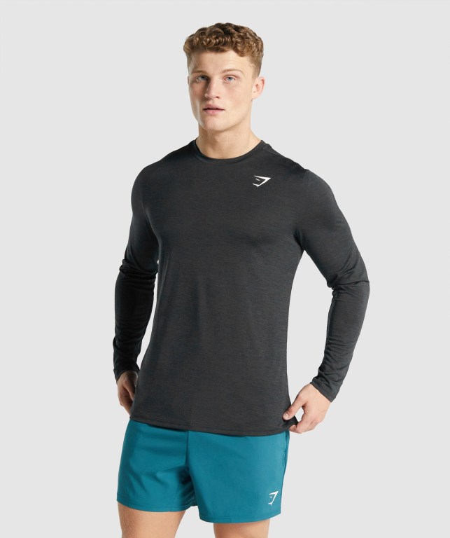 Sudaderas Gymshark Arrival Marl Hombre Negros | Fta7QqUseS1