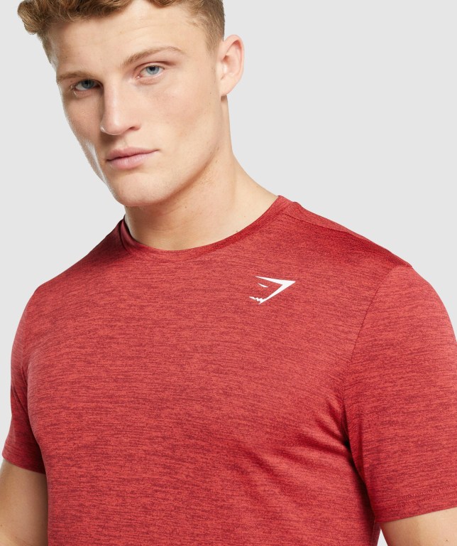 Sudaderas Gymshark Arrival Marl Hombre Rojos | IUALMg6ICbn