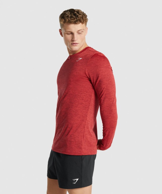 Sudaderas Gymshark Arrival Marl Hombre Rojos | uXEcOZ7mBDR