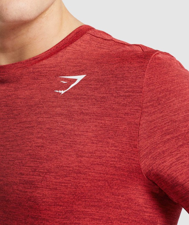 Sudaderas Gymshark Arrival Marl Hombre Rojos | uXEcOZ7mBDR