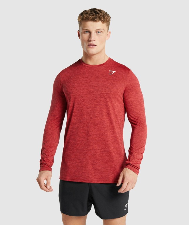 Sudaderas Gymshark Arrival Marl Hombre Rojos | uXEcOZ7mBDR