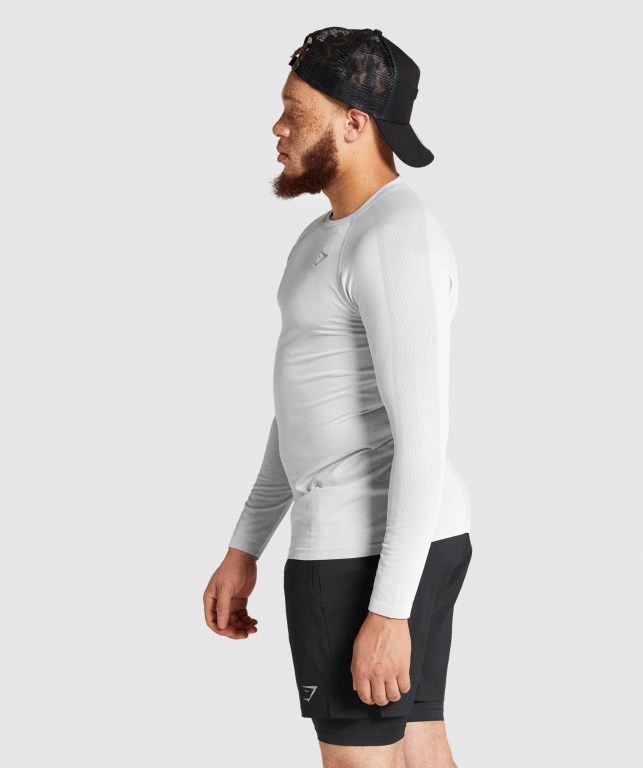 Sudaderas Gymshark Aspect Ligeros Seamless Hombre Grises Claro | 6evT7JUAXKR