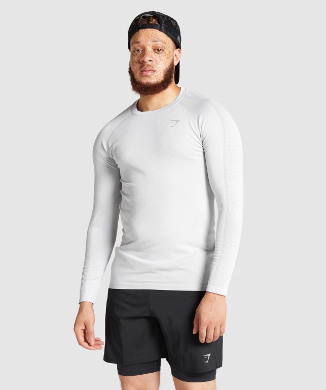 Sudaderas Gymshark Aspect Ligeros Seamless Hombre Grises Claro | 6evT7JUAXKR