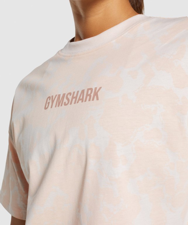 Sudaderas Gymshark Camo Graphic Oversized Mujer Creme Marrom Claro | Q1YNu5VDRh5