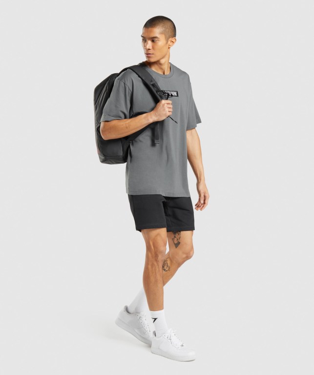 Sudaderas Gymshark Central Oversized Hombre Grises | NOTPjSRxiHt