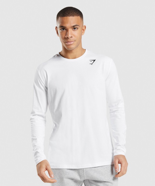 Sudaderas Gymshark Crest Hombre Blancos | 5lQaMjssRAO