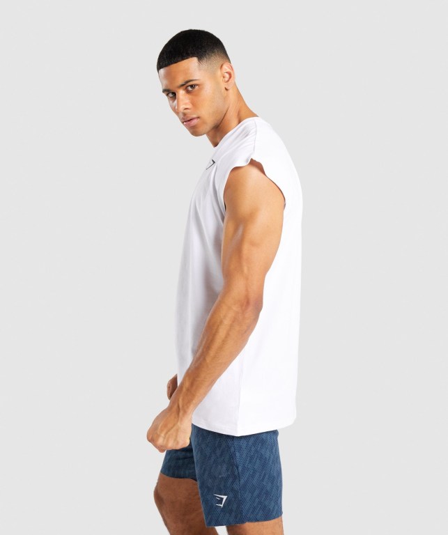 Sudaderas Gymshark Critical Cut Off Sin Manga Hombre Blancos | AbISrYpWpPE