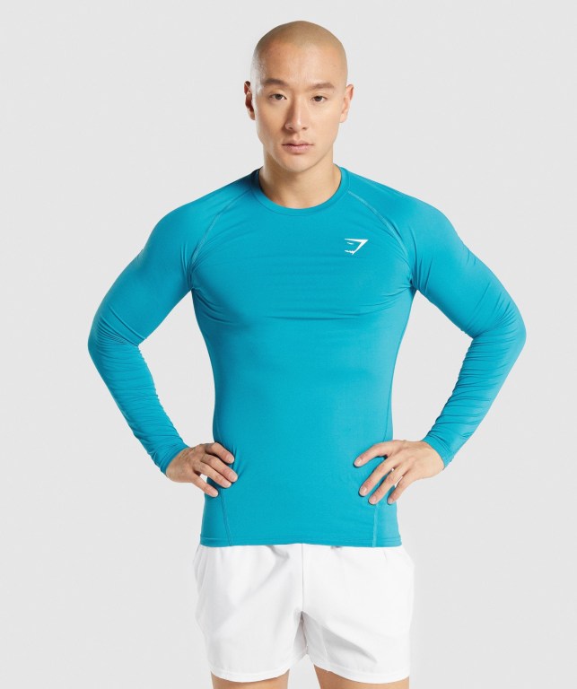 Sudaderas Gymshark Element Baselayer Hombre Azules | FAQkSNde3rY