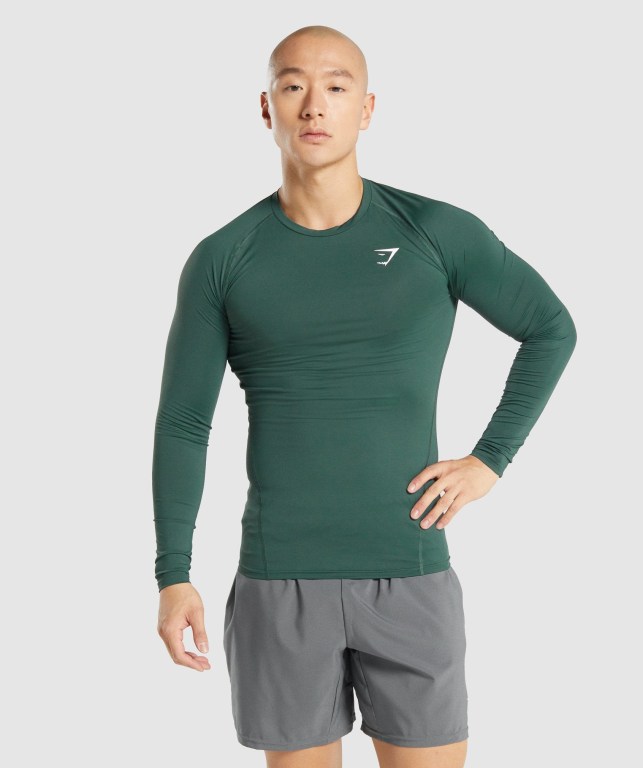 Sudaderas Gymshark Element Baselayer Hombre Verdes Oscuro | mzbsCloKxAG