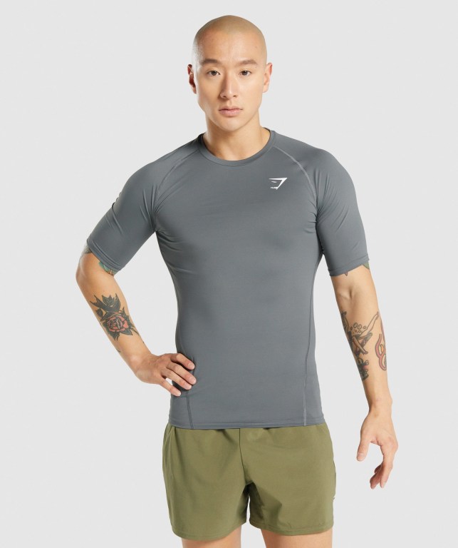 Sudaderas Gymshark Element Baselayer Hombre Grises | rPue4DbgrVa