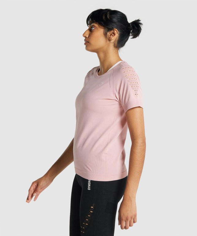 Sudaderas Gymshark Energy Seamless Mujer Rosas Claro | EF6TOBLunLH