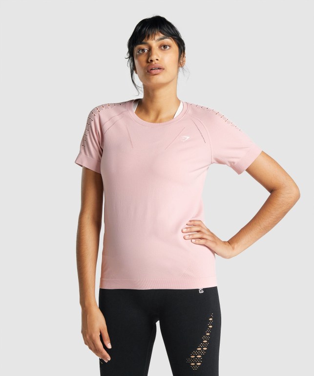 Sudaderas Gymshark Energy Seamless Mujer Rosas Claro | EF6TOBLunLH