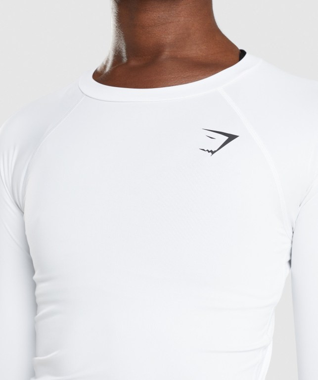 Sudaderas Gymshark Entrenamiento Baselayer Top Mujer Blancos | Ia4Yi6ujnEK