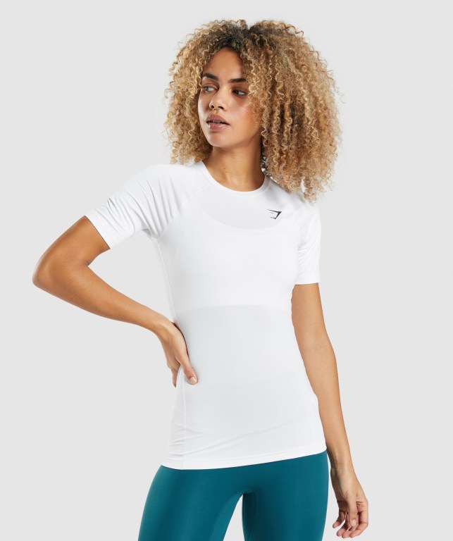 Sudaderas Gymshark Entrenamiento Baselayer Mujer Blancos | g4neGdfLN42