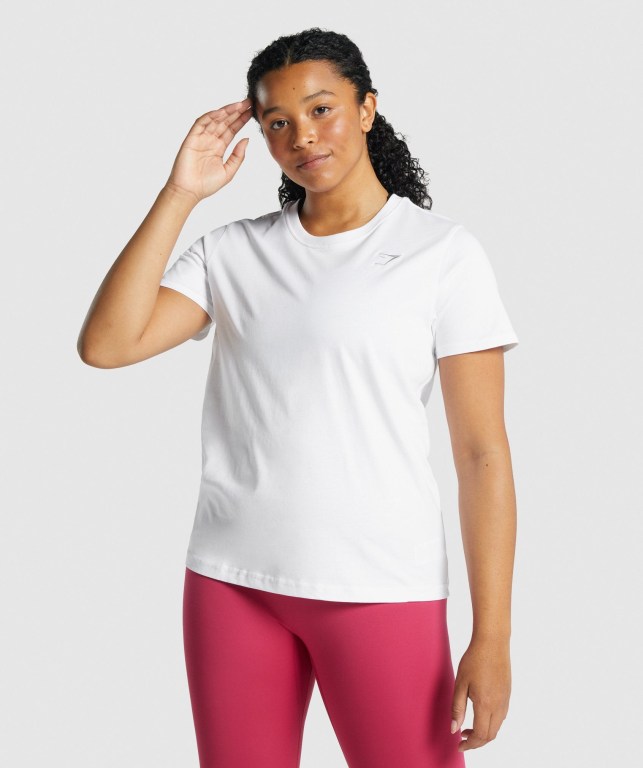 Sudaderas Gymshark Entrenamiento Basic Mujer Blancos | hjid5NxQrT5