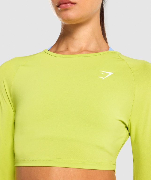 Sudaderas Gymshark Entrenamiento Crop Top Mujer Amarillos | RAjS6JXbQSK