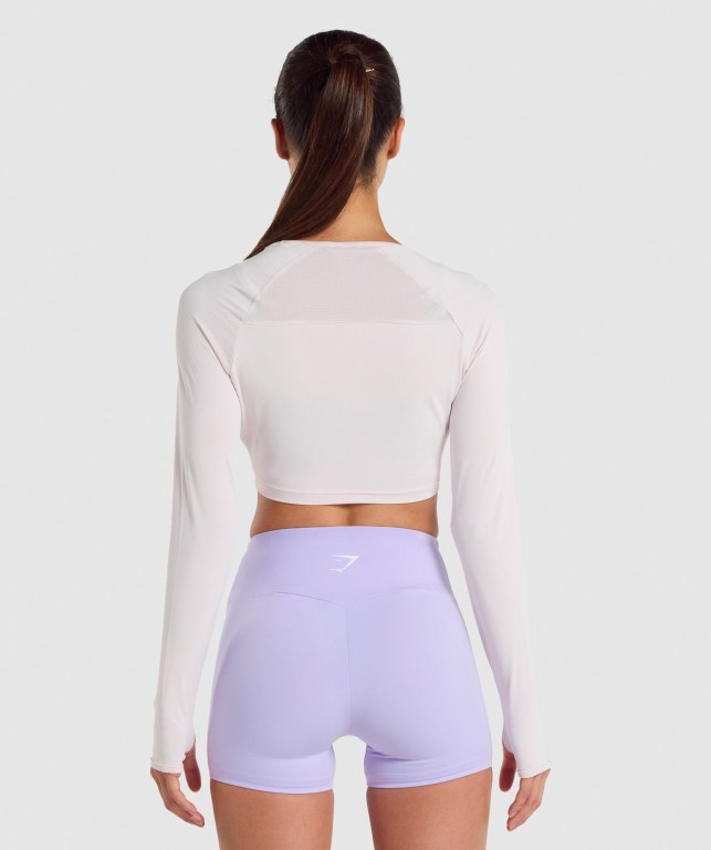 Sudaderas Gymshark Entrenamiento Crop Top Mujer Creme | UT7sUIyMw6u