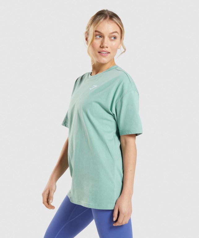 Sudaderas Gymshark Entrenamiento Oversized Mujer Azules | 8av6Mc5PmjO