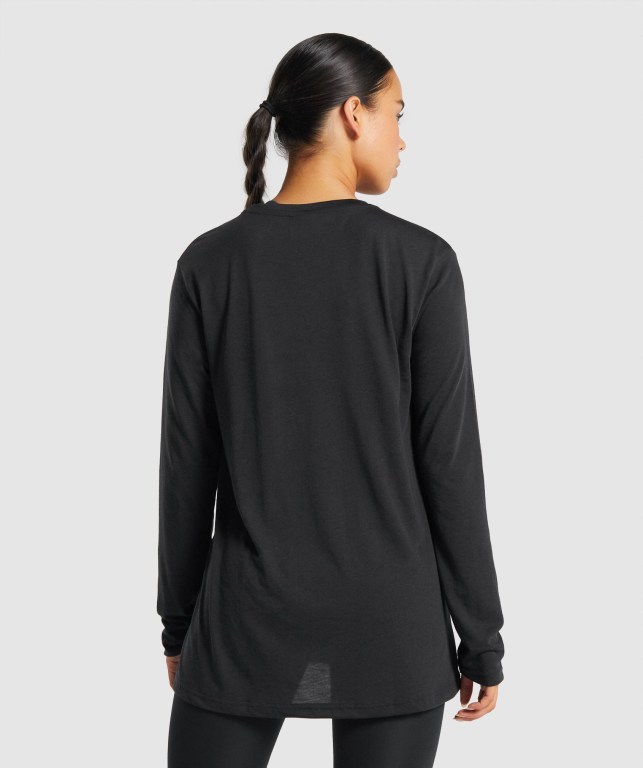 Sudaderas Gymshark Entrenamiento Oversized Mujer Negros | D3UfhFDJtYo