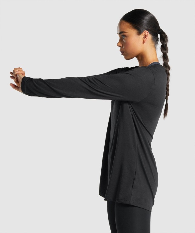 Sudaderas Gymshark Entrenamiento Oversized Mujer Negros | D3UfhFDJtYo