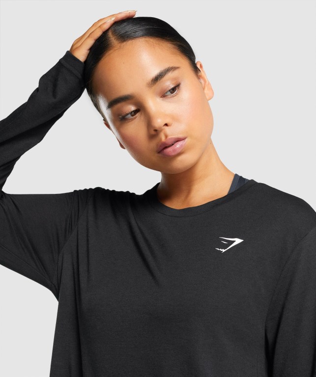 Sudaderas Gymshark Entrenamiento Oversized Mujer Negros | D3UfhFDJtYo