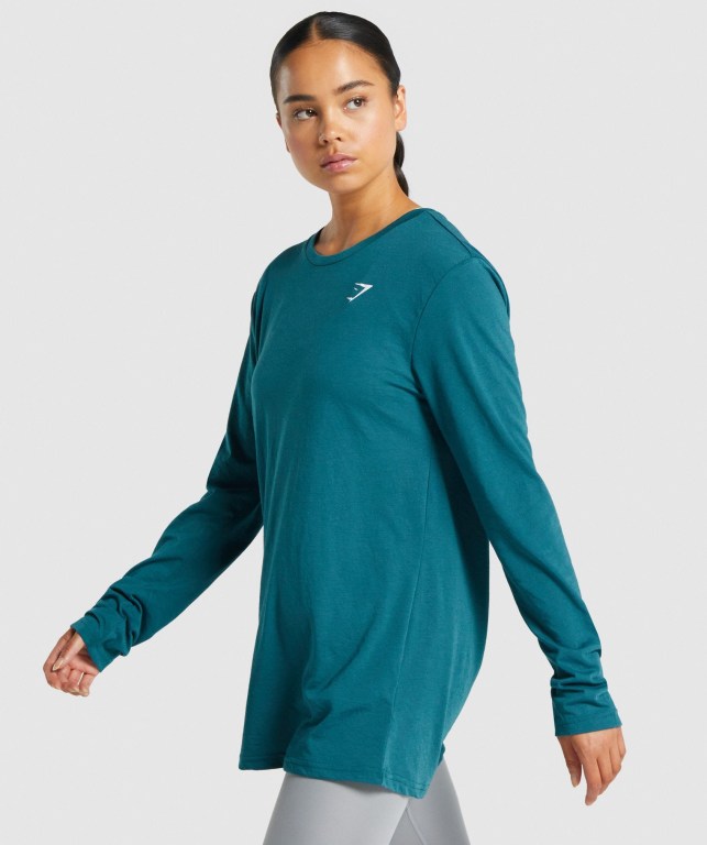 Sudaderas Gymshark Entrenamiento Oversized Mujer Turquesa | btxLpN8mrzY