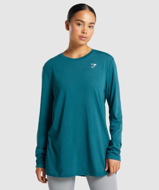 Sudaderas Gymshark Entrenamiento Oversized Mujer Turquesa | btxLpN8mrzY