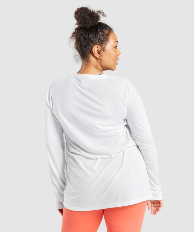 Sudaderas Gymshark Entrenamiento Oversized Mujer Blancos | nYuOMxB9hWT