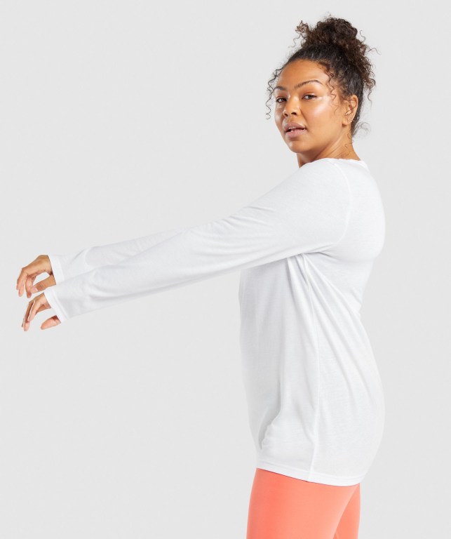 Sudaderas Gymshark Entrenamiento Oversized Mujer Blancos | nYuOMxB9hWT