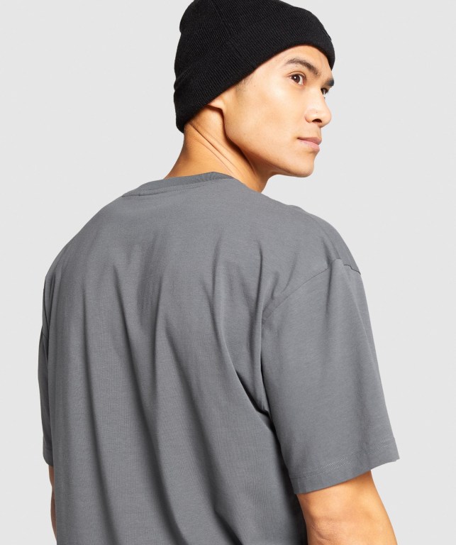 Sudaderas Gymshark Essential Oversized Hombre Grises | iTj4OeCfOCN