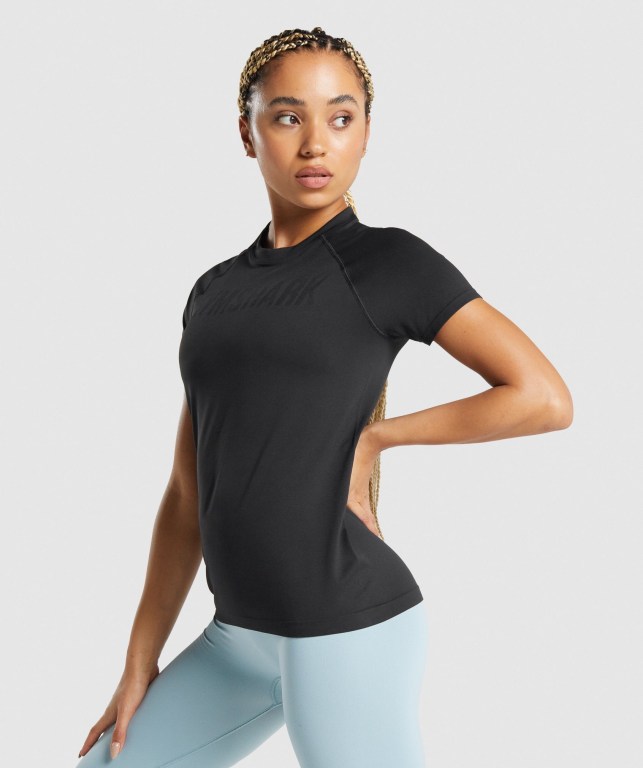 Sudaderas Gymshark Fit Seamless Loose Mujer Negros | EdSn2gUvyWI