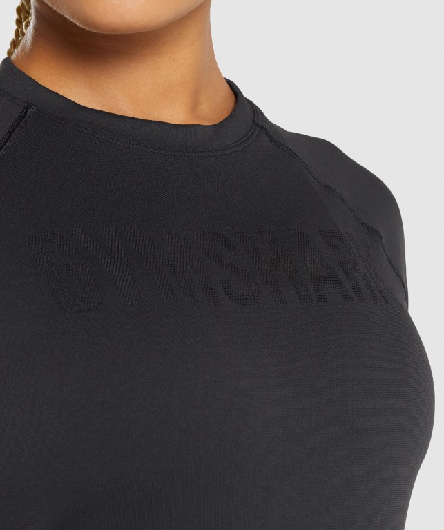 Sudaderas Gymshark Fit Seamless Loose Mujer Negros | EdSn2gUvyWI