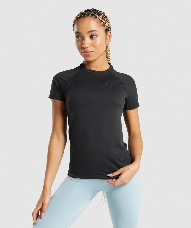 Sudaderas Gymshark Fit Seamless Loose Mujer Negros | EdSn2gUvyWI